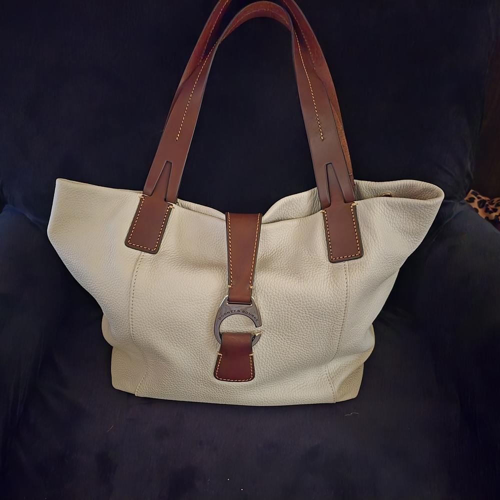 Dooney & Bourke Cream and Brown Tote Bag